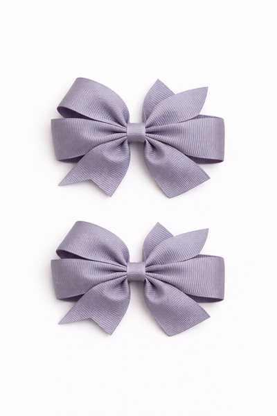 Thistle Purple 2.5 inch pair Pinwheel bow clips School Hair Accessories