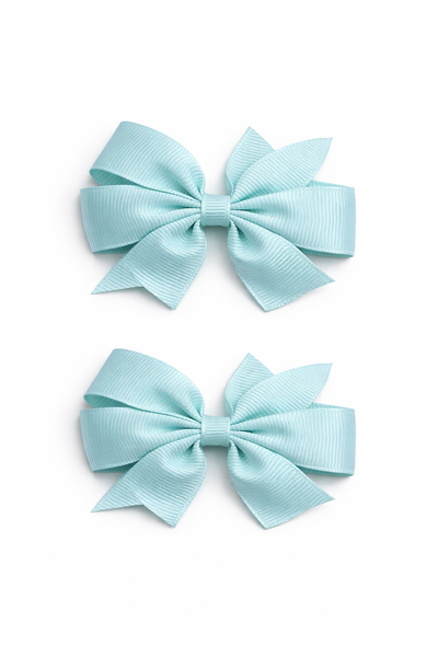 Crystalline 2.5 inch pair Pinwheel bow clips School Hair Accessories