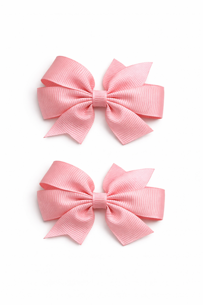 Peach 2.5 inch pair Pinwheel bow clips School Hair Accessories