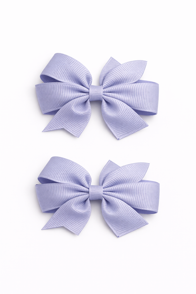 Lilac Mist Purple 2.5 inch pair Pinwheel bow clips School Hair Accessories