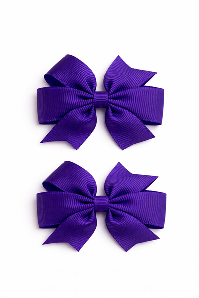 Regal Purple 2.5 inch pair Pinwheel bow clips School Hair Accessories
