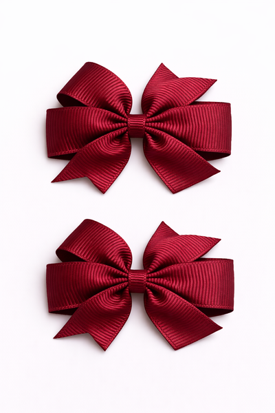 Scarlet 2.5 inch pair Pinwheel bow clips School Hair Accessories