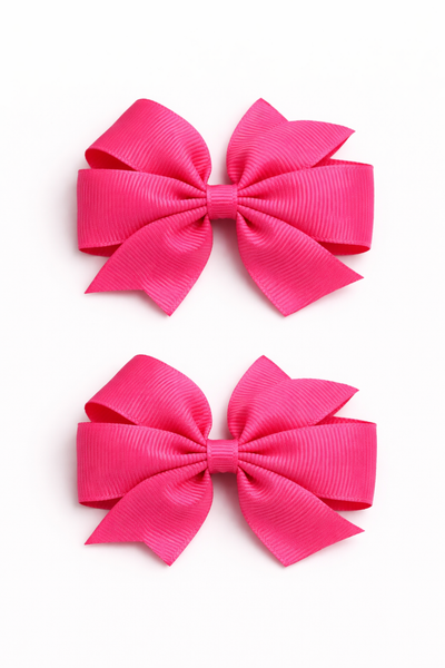 Passionfruit 2.5 inch pair Pinwheel bow clips School Hair Accessories