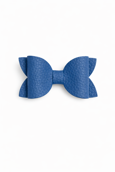 Royal Blue Faux Leather School Bow Hair Clip School Hair Accessories