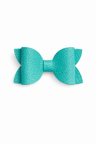 Jade Faux Leather School Bow Hair Clip School Hair Accessories