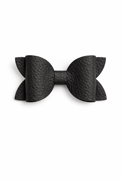 Black Faux Leather School Bow Hair Clip School Hair Accessories