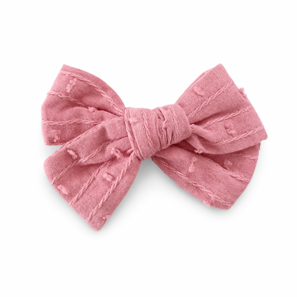 Rose Fabric Bow Hair Clip