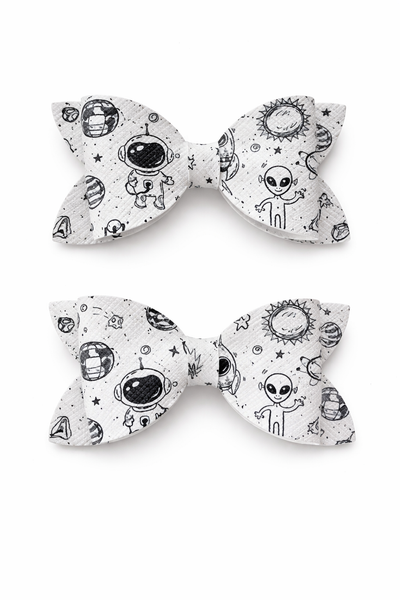 Space Pigtail Bow Pair