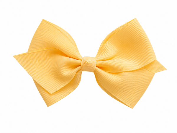 Buttercup Yellow 4.5 Inch Bow Hair Clip School Hair Accessories