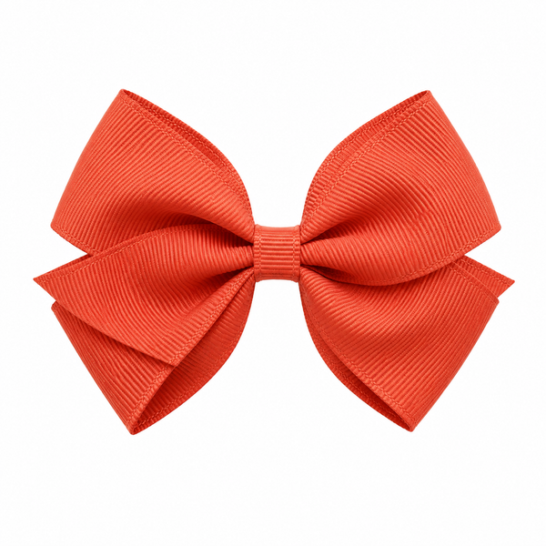 Mandarin Orange 4.5 Inch Bow Hair Clip School Hair Accessories