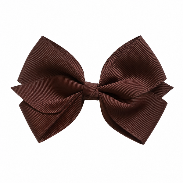Brown 4.5 Inch Bow Hair Clip School Hair Accessories