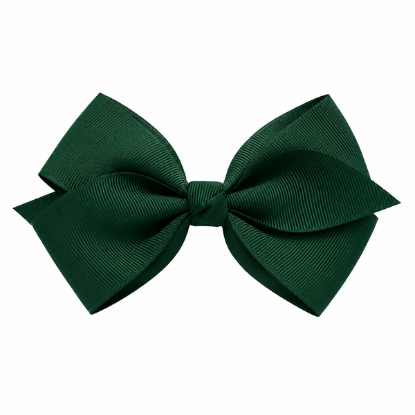 Forest Green 4.5 Inch Bow Hair Clip School Hair Accessories