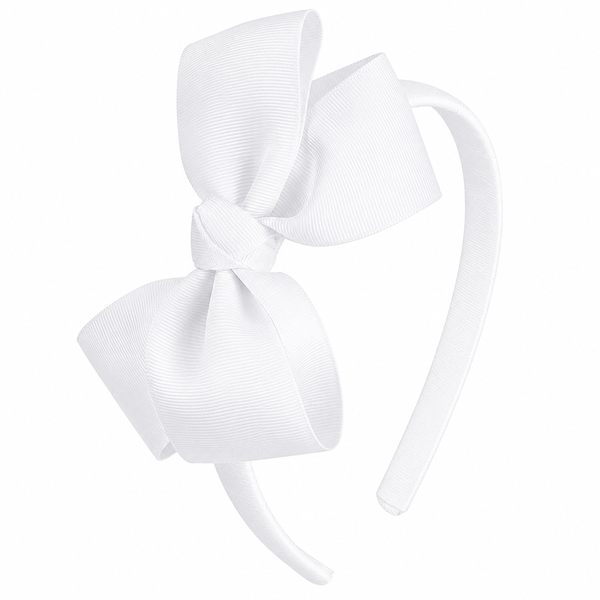 White Bow Headband School Hair Accessories