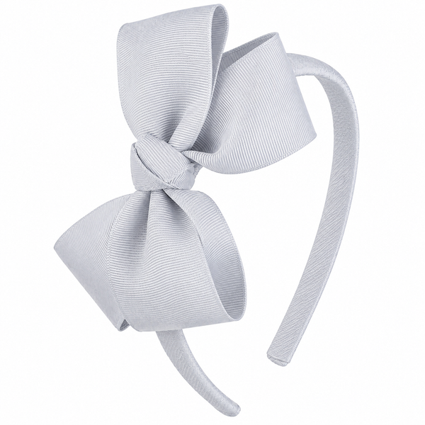 Light Silver Grey Bow Headband School Hair Accessories