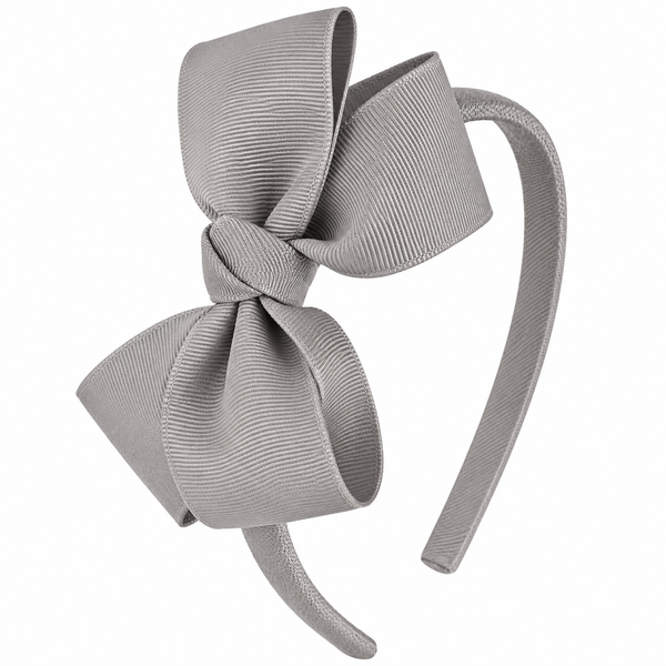 Metal Grey Bow Headband School Hair Accessories