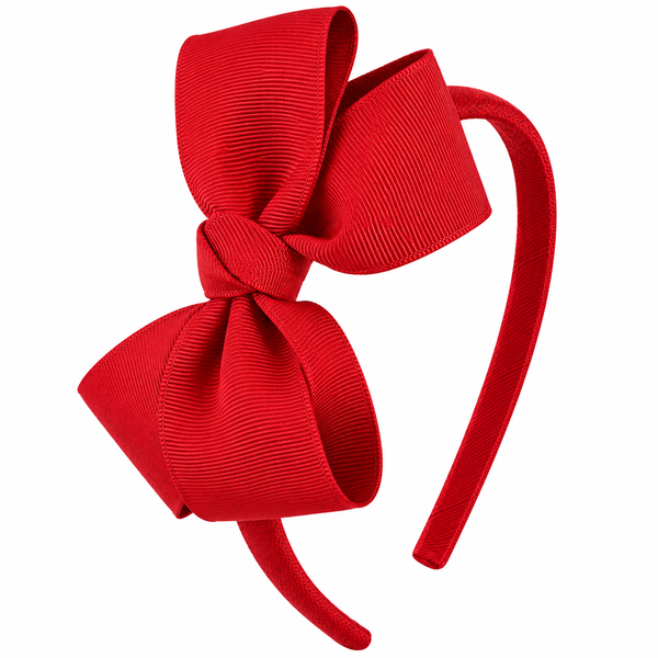 Red Bow Headband School Hair Accessories