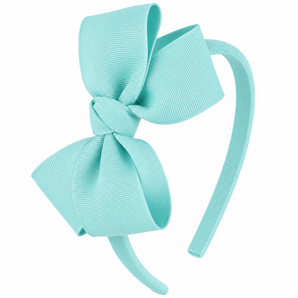 Aqua Bow Headband School Hair Accessories