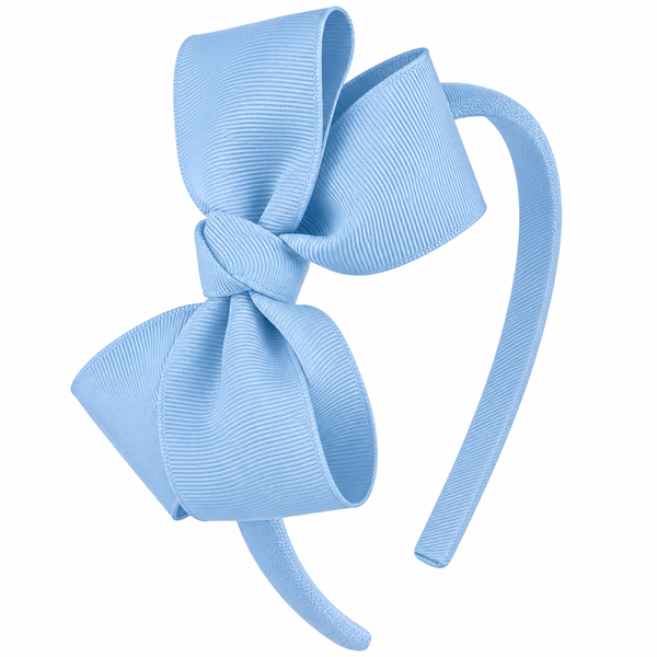 Blue Topaz Bow Headband School Hair Accessories