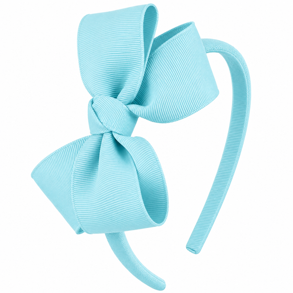 Ocean Blue Bow Headband School Hair Accessories