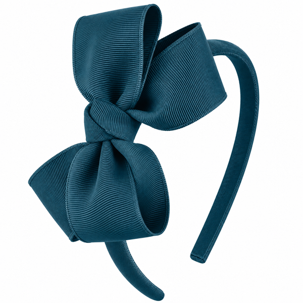 Teal Bow Headband School Hair Accessories