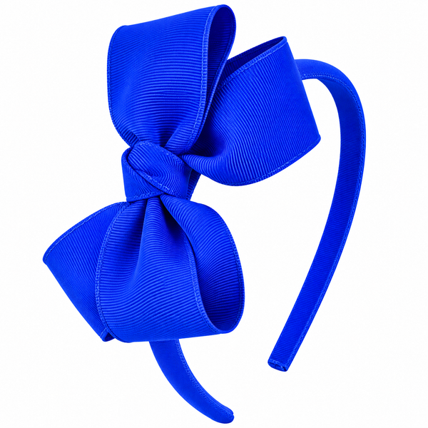 Electric Blue Bow Headband School Hair Accessories