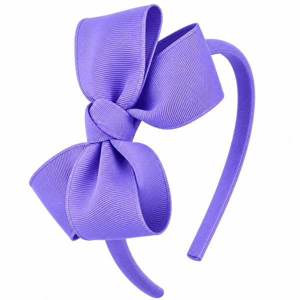 Delphinium Purple Bow Headband School Hair Accessories