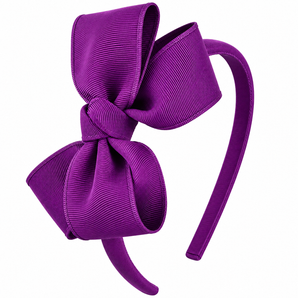 Ultra Violet Purple Bow Headband School Hair Accessories