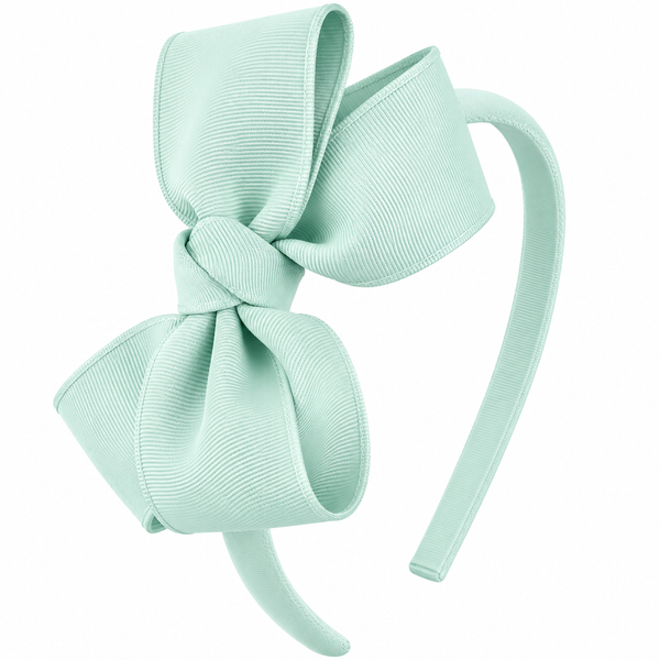 Pastel Green Bow Headband School Hair Accessories