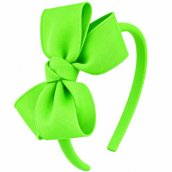 Acid Green Bow Headband School Hair Accessories