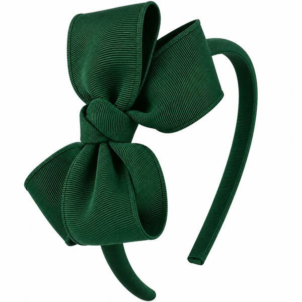 Forest Green Bow Headband School Hair Accessories