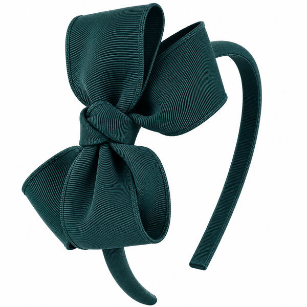 Hunter Green Bow Headband School Hair Accessories