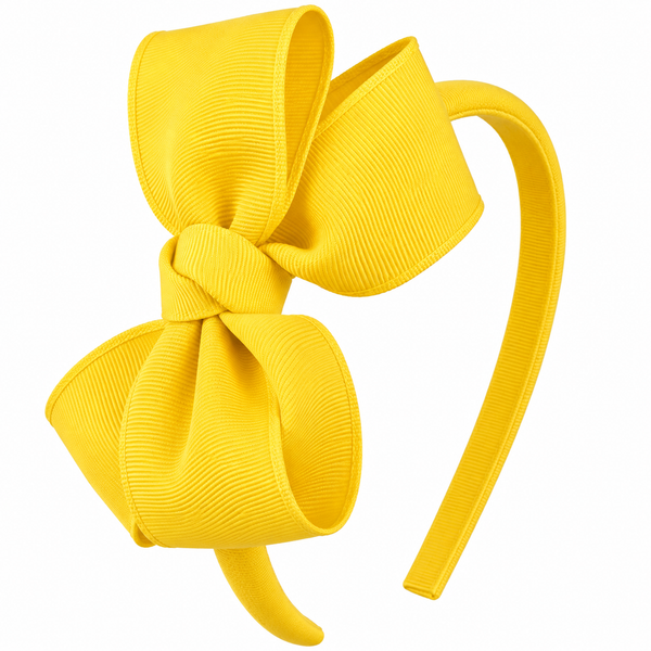 Daffodil Yellow Bow Headband School Hair Accessories