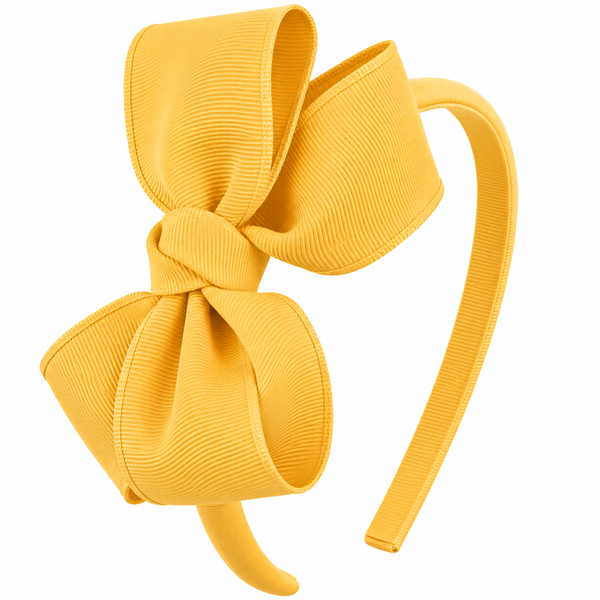 Yellow Gold Bow Headband School Hair Accessories