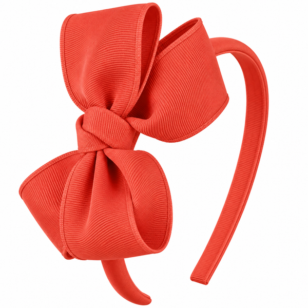 Mandarin Orange Bow Headband School Hair Accessories