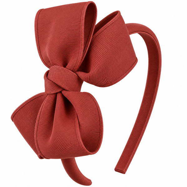 Rust Orange Bow Headband School Hair Accessories