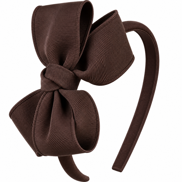 Brown Bow Headband School Hair Accessories