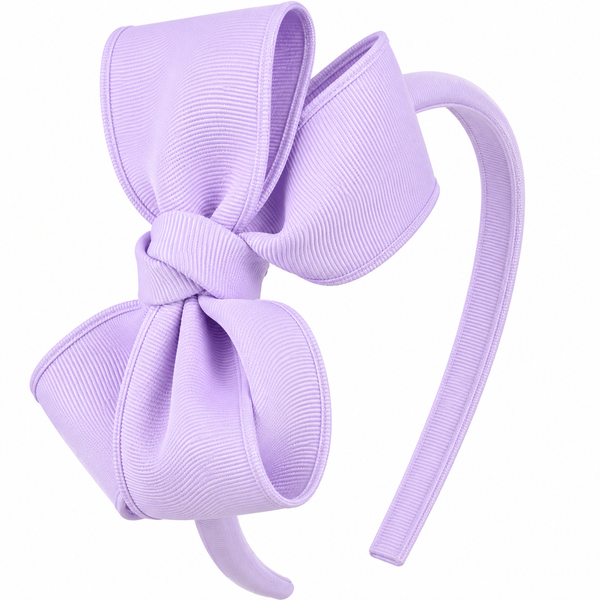 Light Orchid Purple Bow Headband School Hair Accessories