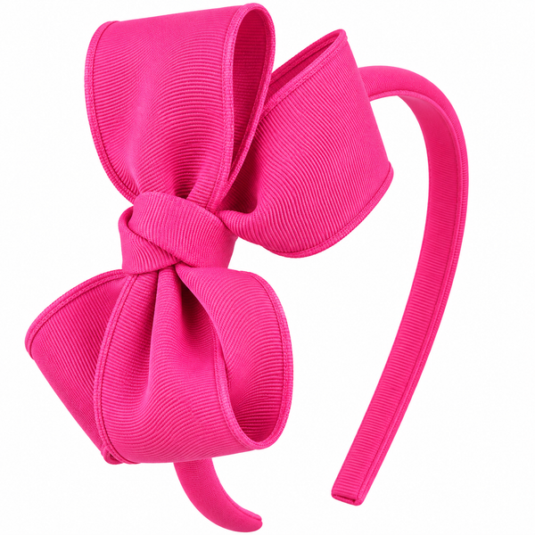 Shocking Pink Bow Headband School Hair Accessories
