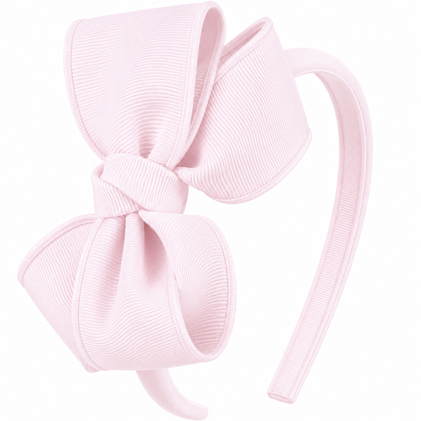Powder Pink Bow Headband School Hair Accessories