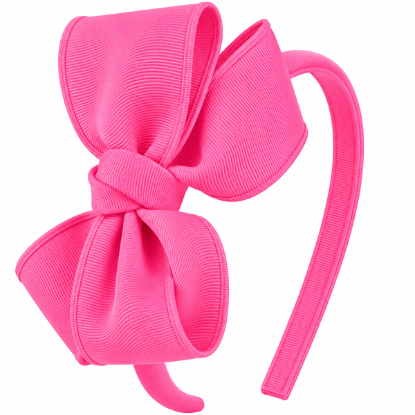 Hot Pink Bow Headband School Hair Accessories