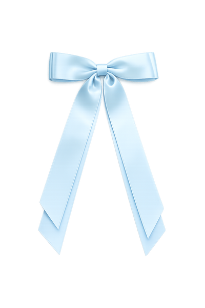 Light Blue Double Bow Clip Long Tail School Hair Accessories