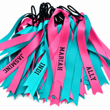 Personalised School, Sporting Team Ribbons Hair Accessories -custom made, choose colours needed- Long Ribbon Hair Tie - add name, team name