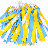 Personalised School, Sporting Team Ribbons Hair Accessories -custom made, choose colours needed- Long Ribbon Hair Tie - add name, team name