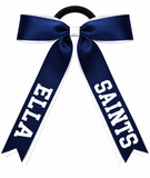 Personalised School, Sporting Team Ribbons Hair Accessories -custom made, choose colours needed- Satin Ribbon Bow Hair Tie - add name, team name