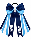 Personalised School, Sporting Team Ribbons Hair Accessories -custom made, choose colours needed- Satin Ribbon Bow Hair Tie - add name, team name