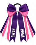 Personalised School, Sporting Team Ribbons Hair Accessories -custom made, choose colours needed- Satin Ribbon Bow Hair Tie - add name, team name