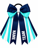 Personalised School, Sporting Team Ribbons Hair Accessories -custom made, choose colours needed- Satin Ribbon Bow Hair Tie - add name, team name