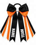 Personalised School, Sporting Team Ribbons Hair Accessories -custom made, choose colours needed- Satin Ribbon Bow Hair Tie - add name, team name