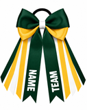 Personalised School, Sporting Team Ribbons Hair Accessories -custom made, choose colours needed- Satin Ribbon Bow Hair Tie - add name, team name