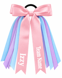 Personalised School, Sporting Team Ribbons Hair Accessories -custom made, choose colours needed- Satin Ribbon Bow Hair Tie - add name, team name